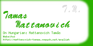 tamas mattanovich business card