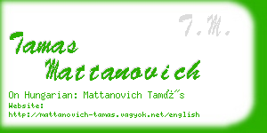 tamas mattanovich business card